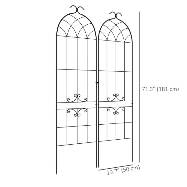Set of 2 garden trellises for climbing plants