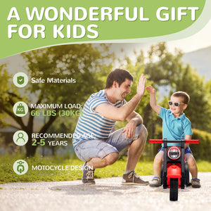 Toddler Motorcycle with Music and Bubbles, Red