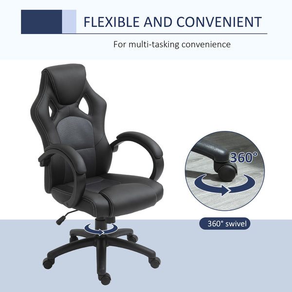 Gaming office chair with swivel casters