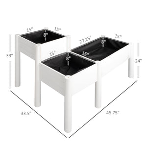 Raised planter with legs and non-woven lining