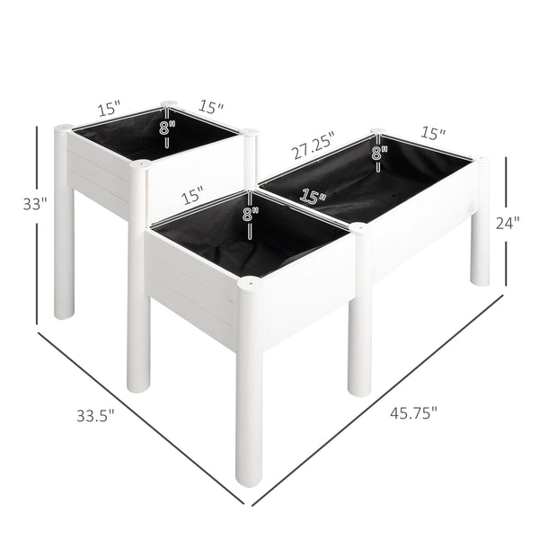 Raised planter with legs and non-woven lining