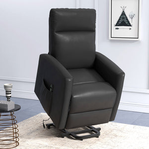 Electric Lift Recliner Chair with Remote Control and Side Pocket, Grey