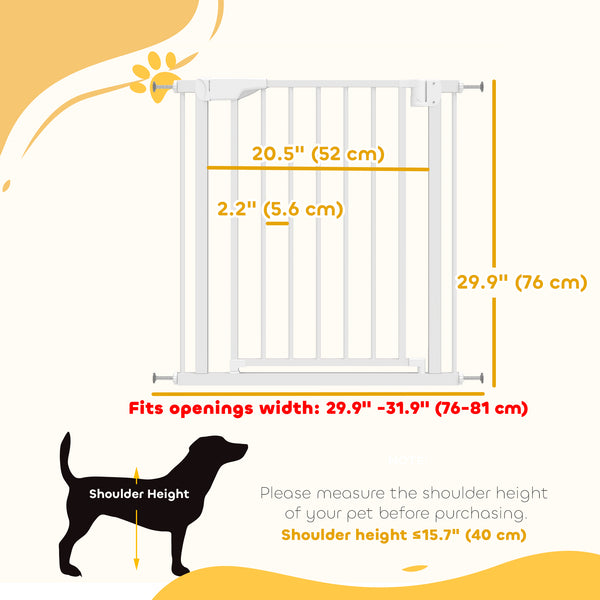 30" to 32" automatic safety gate, white