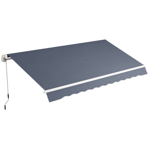 11.8 x 8.2 ft Retractable Patio Awning, Gray 