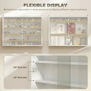 White 5-tier wall display cabinet, 31.5 in.