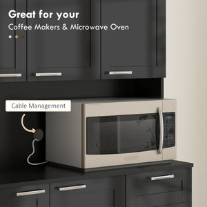 71" Sideboard with Adjustable Shelves, Gloss Black