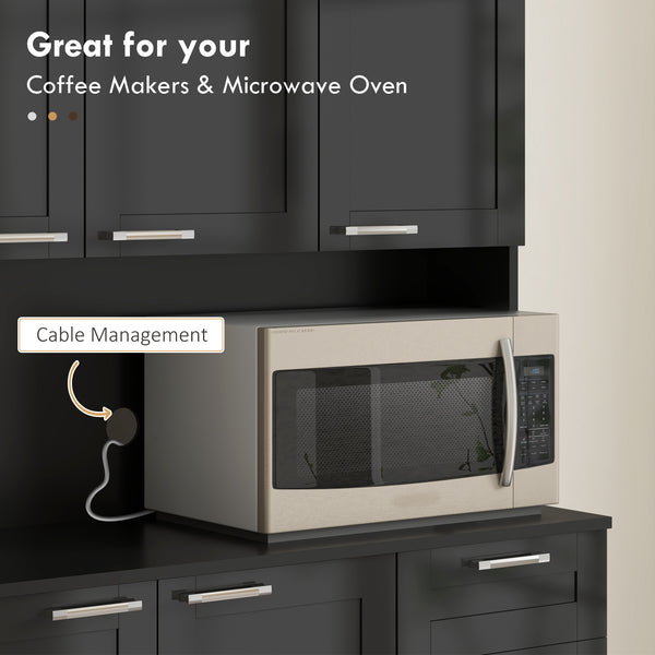 71" Sideboard with Adjustable Shelves, Gloss Black