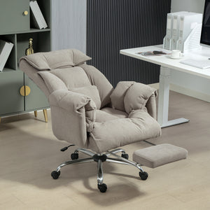 High Back Reclining Office Chair with Footrest and Swivel Casters