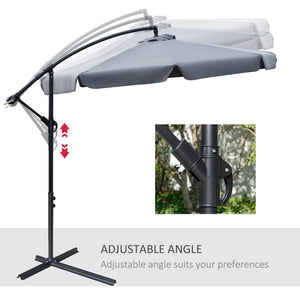 9-foot cantilever parasol with easy tilt adjustment, dark grey