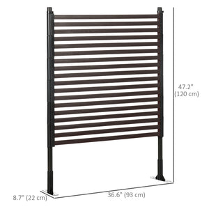 Outdoor fence with 2 anchor points, brown 