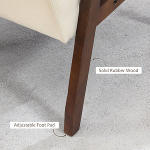 Modern accent chairs with upholstered seat, cream white