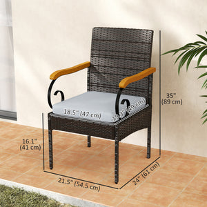 Set of 2 rattan garden chairs, light grey