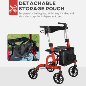 Senior Walker with 8-inch Wheels Red