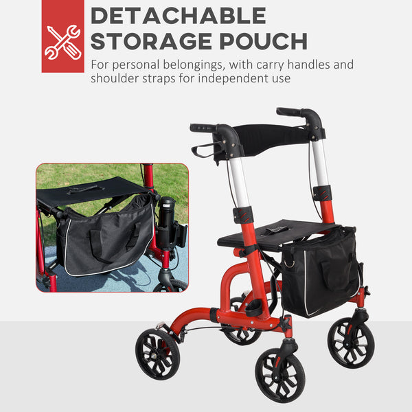 Senior Walker with 8-inch Wheels Red