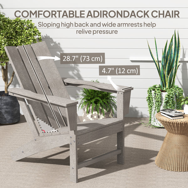 Plastic Adirondack chair with high back and wide armrests, dark gray