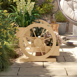 Three-tier wooden planter in the shape of a cart