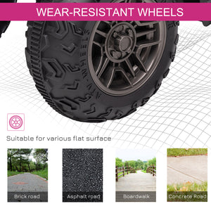 12V Off-Road Quad with MP3 Music and Spiked Tires, Pink