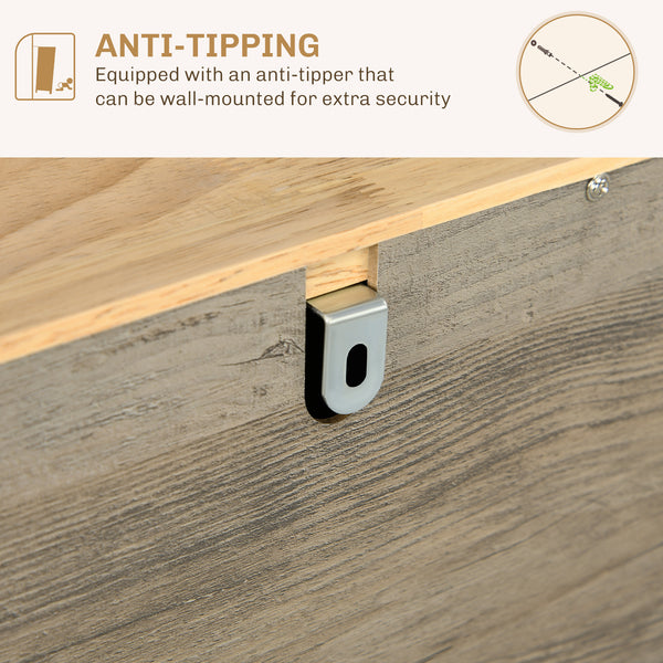 Modern Sideboard with Storage, Drawers and Adjustable Shelves for Living Room, Washed Gray