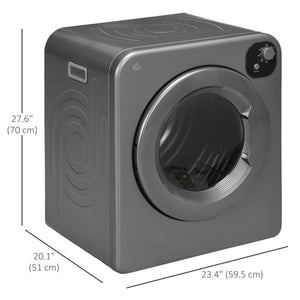 Compact Clothes Dryer, 1300W, 3.22 cu. ft., Electric, Portable, with 7 Drying Modes, for Apartment or Dorm, Gray