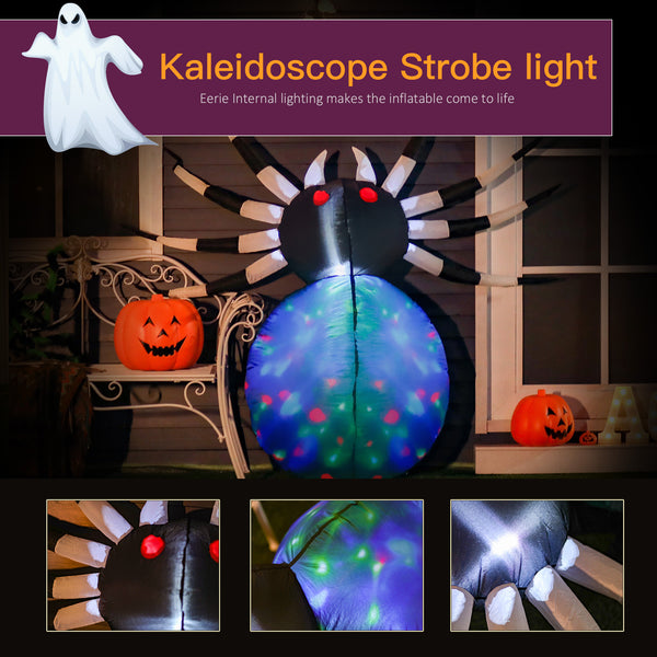 Halloween Giant Scary Inflatable Spider 1.5m Airblown with LED Lights