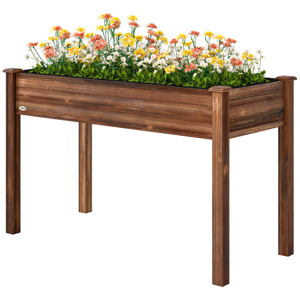 Raised wooden planter with legs