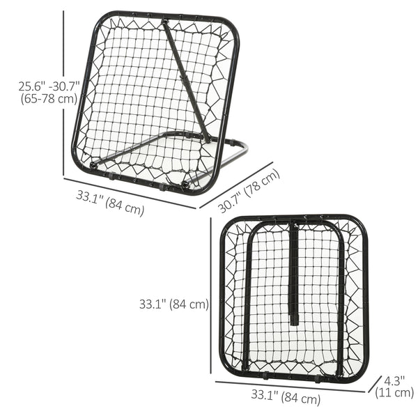 Adjustable angle rebound net
