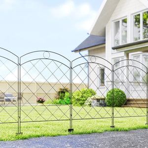 Set of 4 decorative fence panels, black