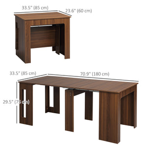 Extendable folding dining table for small spaces, seating up to 6 people