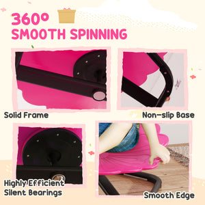 Pink Flower Shaped Children's Swivel Chair
