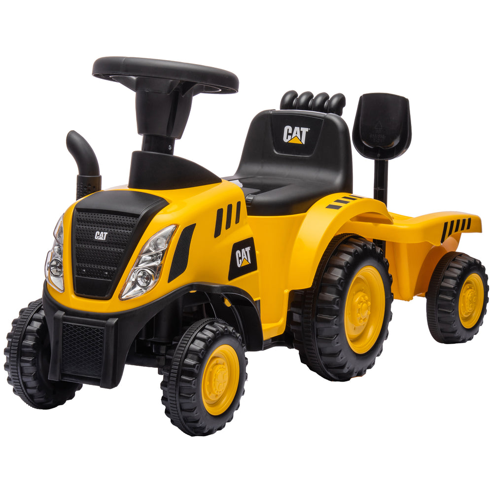Caterpillar self-propelled tractor without engine with shovel and trailer
