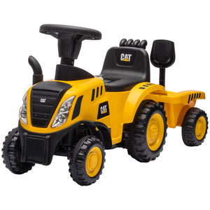 Caterpillar self-propelled tractor without engine with shovel and trailer