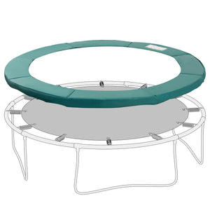 Soozier 14FT Trampoline Pad Replacement, Φ168" Spring Cover, Water-Resistant Universal Round Trampoline Safety Pad, No Holes for Pole, Green