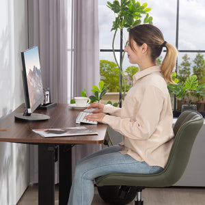 Office chair without armrests, dark green.