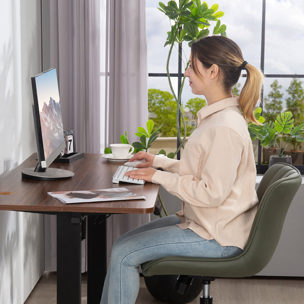 Office chair without armrests, dark green.