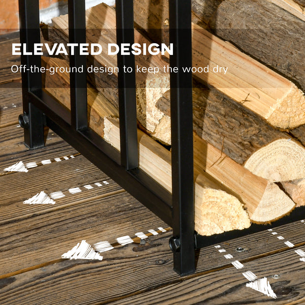 Heavy Duty 3 Tier Log Rack with Hanging Hooks