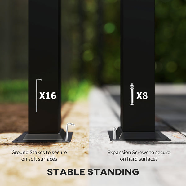 11' x 13' Gazebo, Double Roof, with Mosquito Netting and Curtains, Galvanized Metal Frame, Khaki