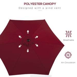 8.5-foot patio umbrella, burgundy red 
