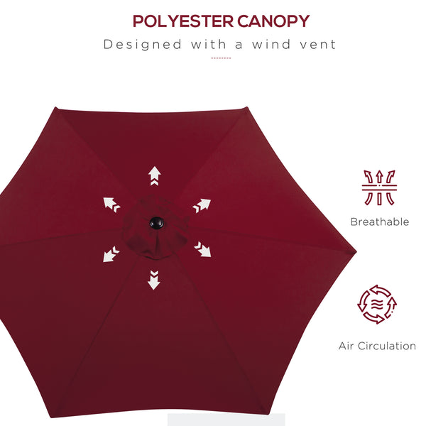 8.5-foot patio umbrella, burgundy red 