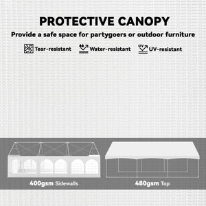 20' x 30' Heavy Duty Party Tent with Removable Window Sidewalls and Carry Bags