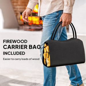 Log rack with carrying bag