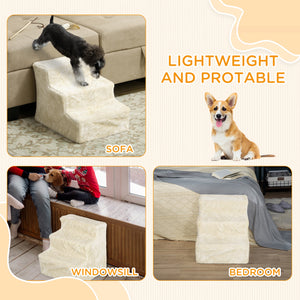 3-Step Pet Ramp with Removable Cover, Beige