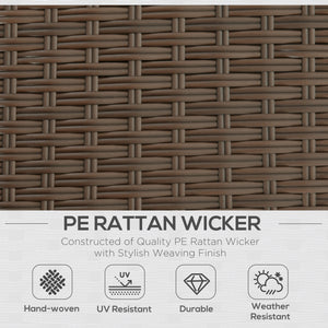 3 Piece Rattan Sofa Set with Coffee Table, Cushions and Pillows