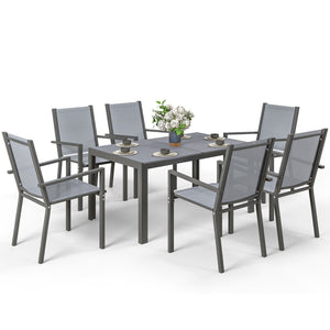7-piece outdoor dining set with rectangular table