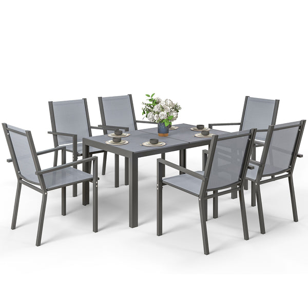 7-piece outdoor dining set with rectangular table
