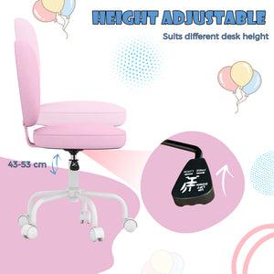 Office chair with heart-shaped backrest, pink