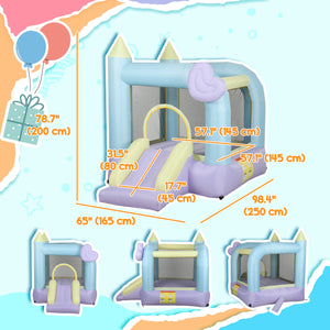 Inflatable castle with blower and slide