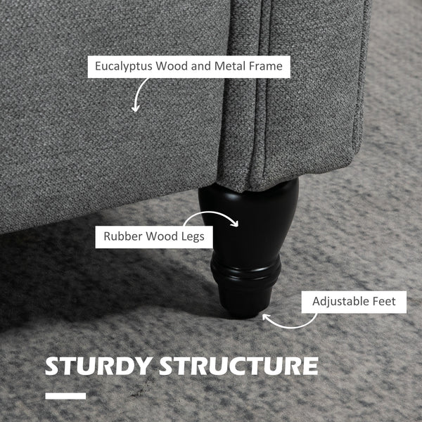 Upholstered occasional chair with armrests and rubberwood legs, light grey