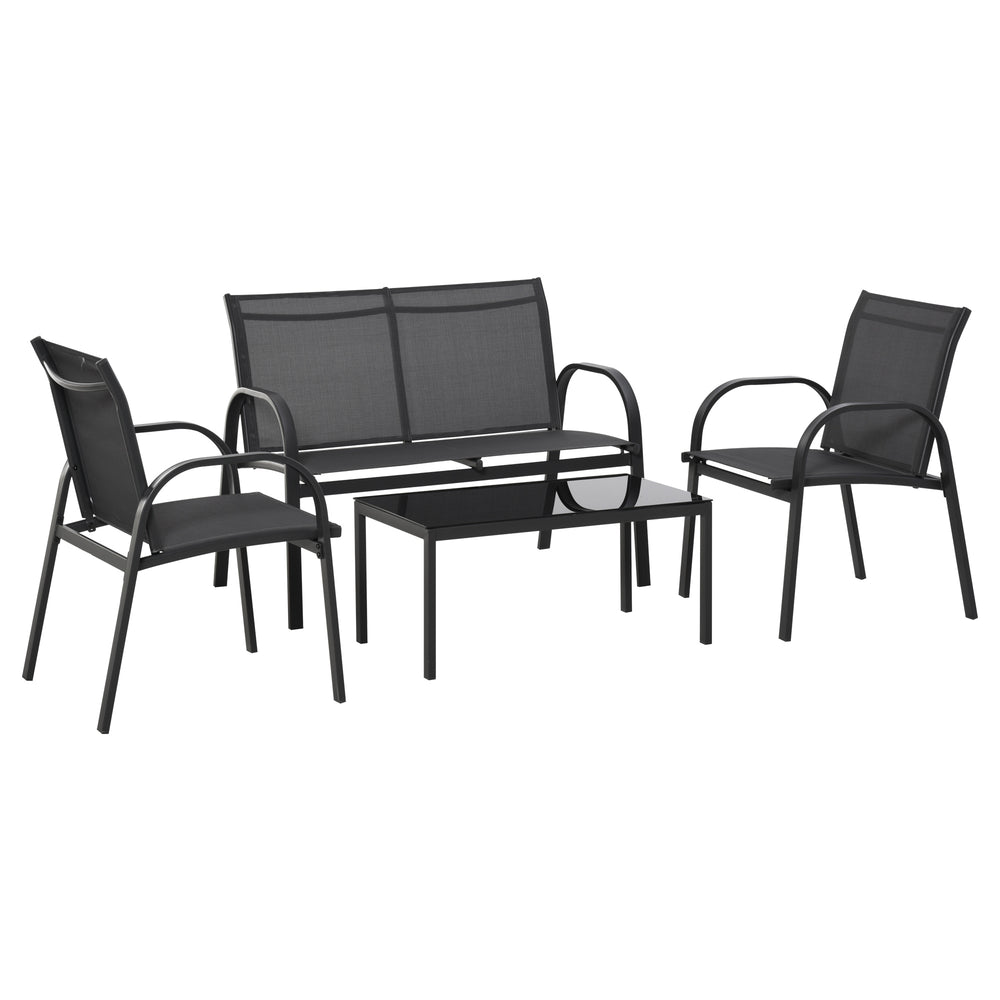 4-piece garden furniture set, dark grey