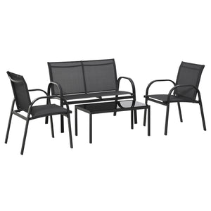 4-piece garden furniture set, dark grey