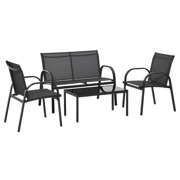 4-piece garden furniture set, dark grey